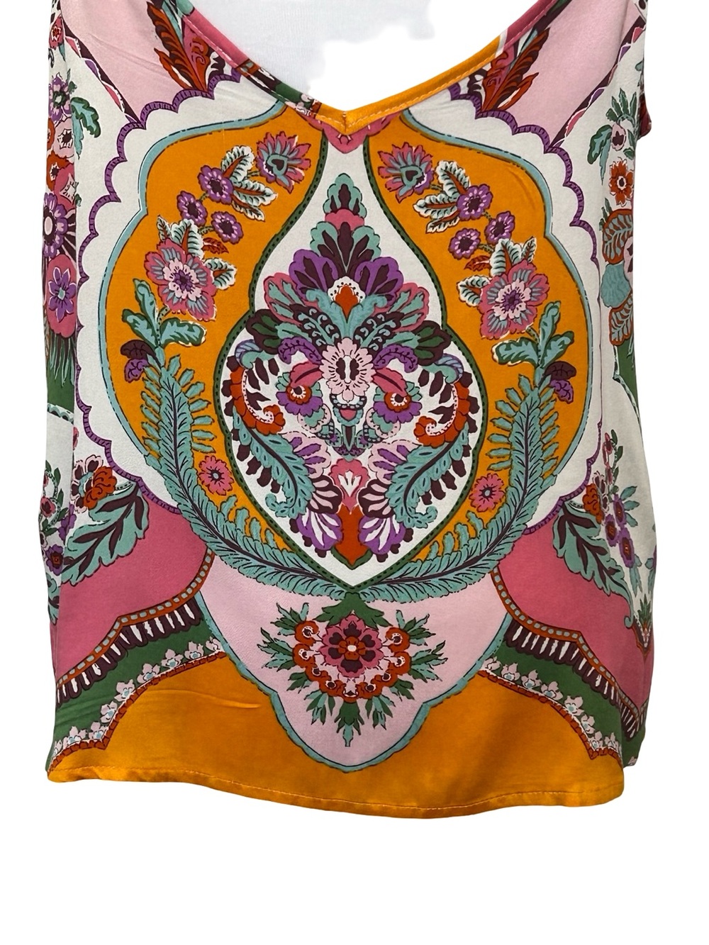Rachel Zoe Boho Floral Paisley Cami Tank Top Multicolor Print M Summer Festival - Picture 8 of 11